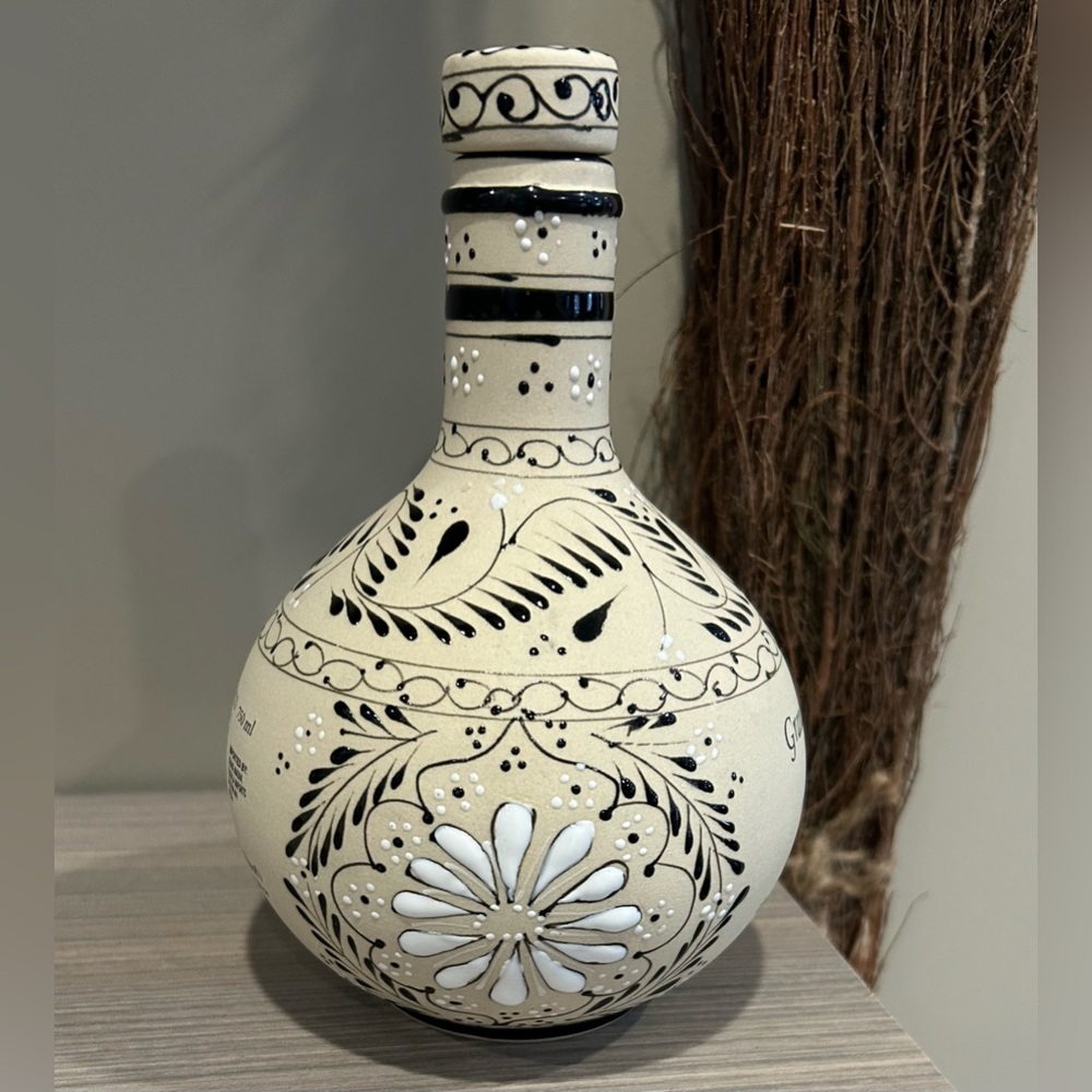 Empty Ceramic Handmade Grand Mayan Tequila Bottle